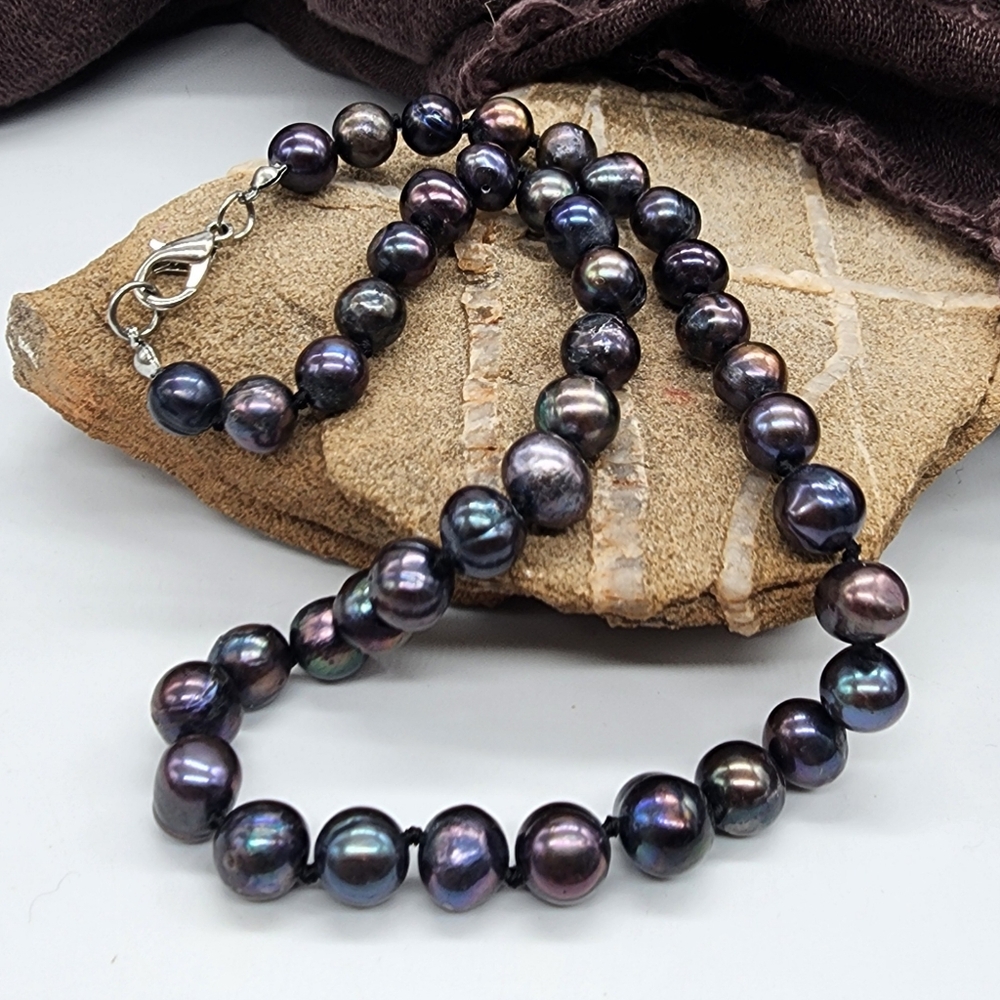 Unique Vintage Jewelry Natural Pearls Irregular Black Tahitian Pearl